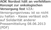 AOK Nordost hält an verfehltem