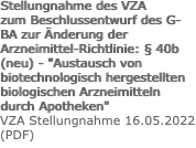 Stellungnahme des VZA 