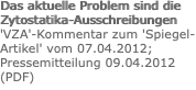 Das aktuelle Problem sind die